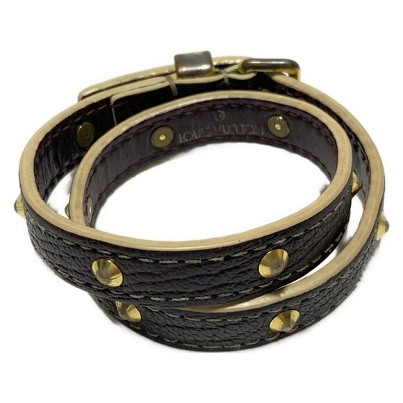 Auth LOUIS VUITTON Bracelet Suhali Double Tour M91847 Prune Suhali - Unclear - Picture 3 of 4